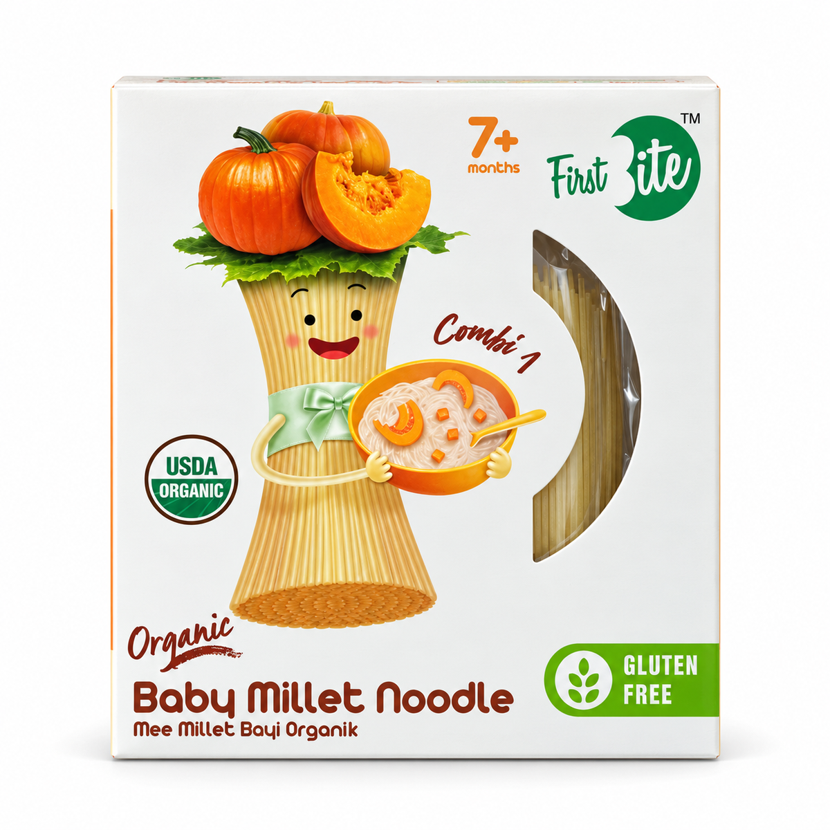 First Bite Organic Baby Millet Noodle Combi 1