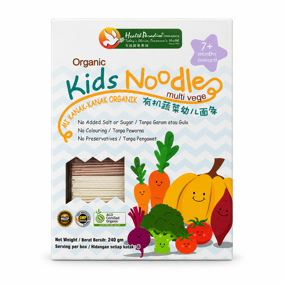 Health Paradise Organic Kids Noodle Multi Vege 240 g
