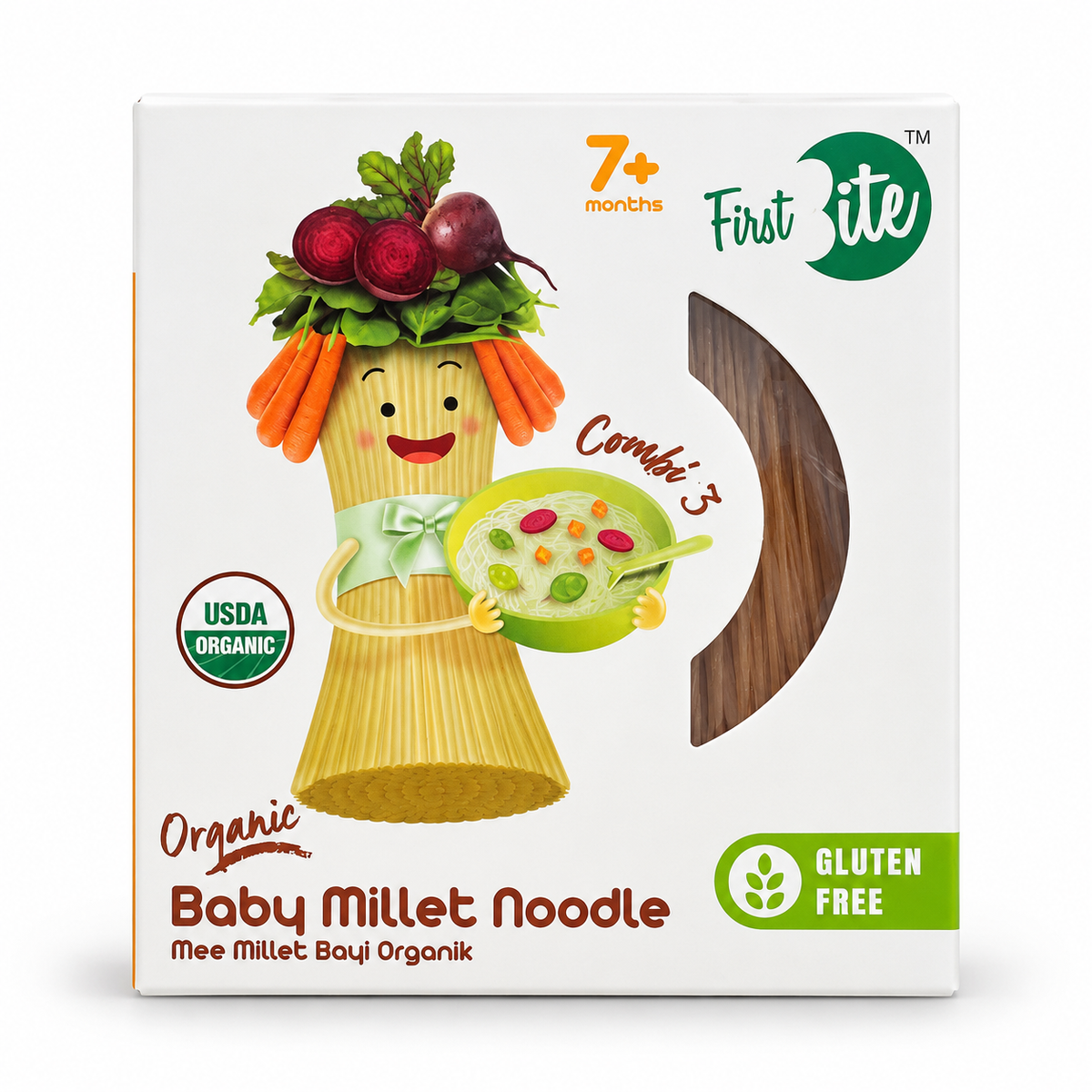 First Bite Organic Baby Millet Noodle Combi 3
